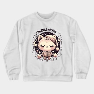 Starry Night Kawaii Cat Crewneck Sweatshirt